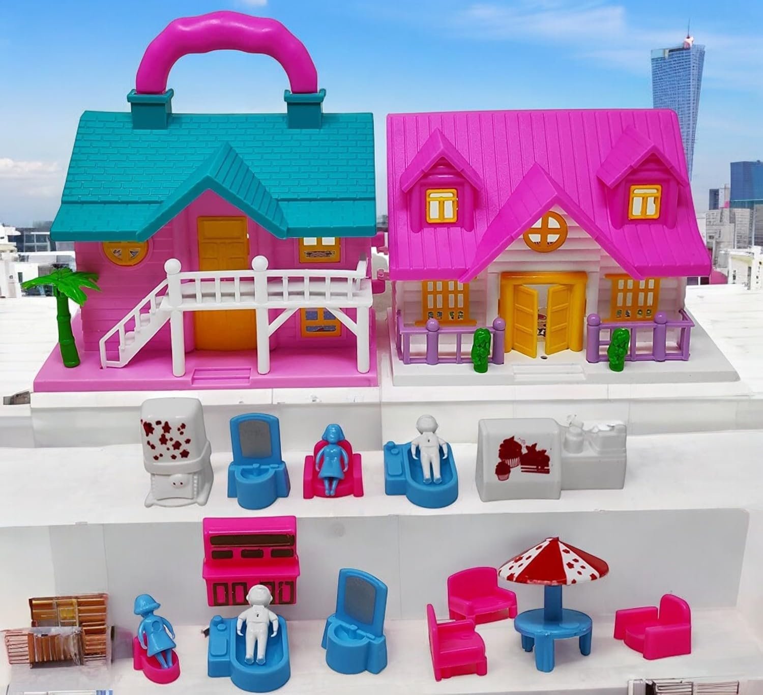 Funny Doll House | Play Set | Girls Doll House | Play Set with Accessories | Role Play Set|Age for 3-8 Years (Funny House) - Image 5
