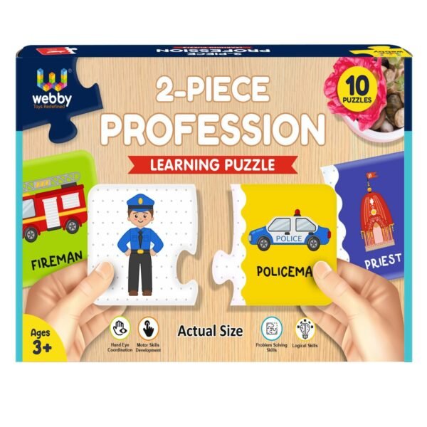 Webby Our Profession 2 Pieces Learning Pack Jigsaw Puzzle, Montessori Early Educational Pre School Puzzle Toys for 2+ Years Kid