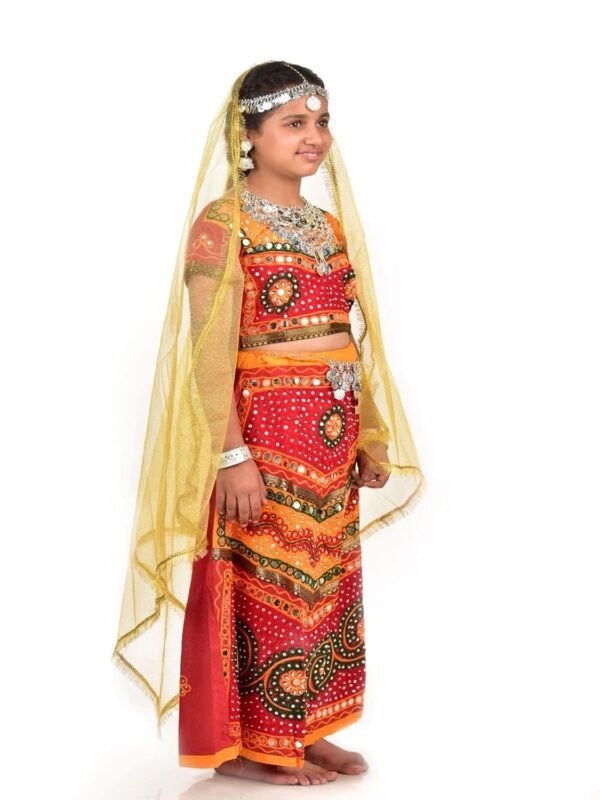 BookMyCostume Gujarati Girl with Traditional Jewellery Indian State Kids & Adults Fancy Dress Costume for Girls - Image 4