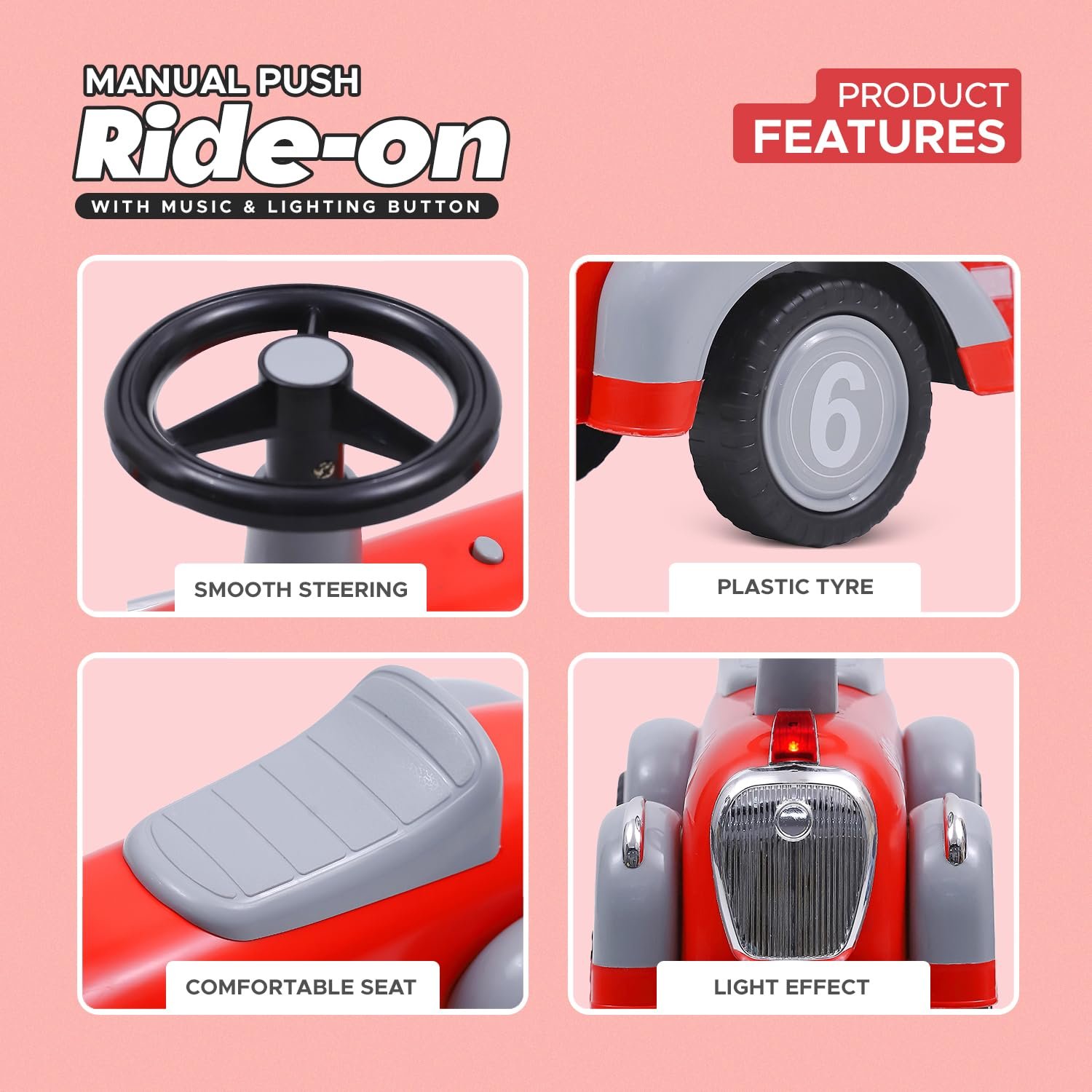 NHR car for Kids, Toys car, Ride on Cars, Scooter, Cycle, Rider for Kids 1-2 Years Old Baby boy and Girl Birthday Gift - Image 4