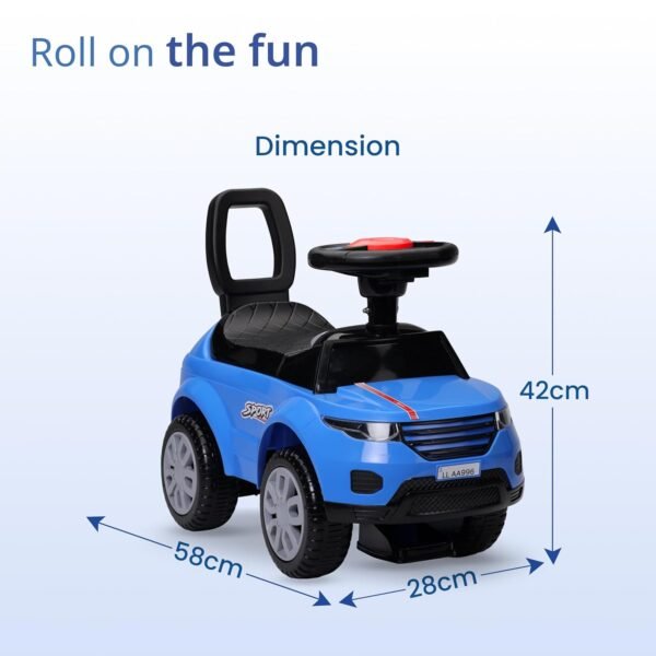 LuvLap Starlight Ride on & Car for Kids with Music & Horn Steering, Push Car for Baby with Backrest, Safety Guard, Under Seat Storage & Big Wheels, Ride on for Kids 1 to 3 Years Upto 25 Kgs (Blue) - Image 2