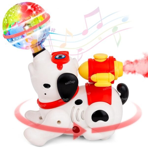 Zest 4 Toyz Musical Toys for Kids Dancing Doll Puppy Dog Mist Spray Effect 360 Degree Rotating Light & Sound Toy for 1 Year Old Baby Boys & Girls (Pack of 1) Random Color