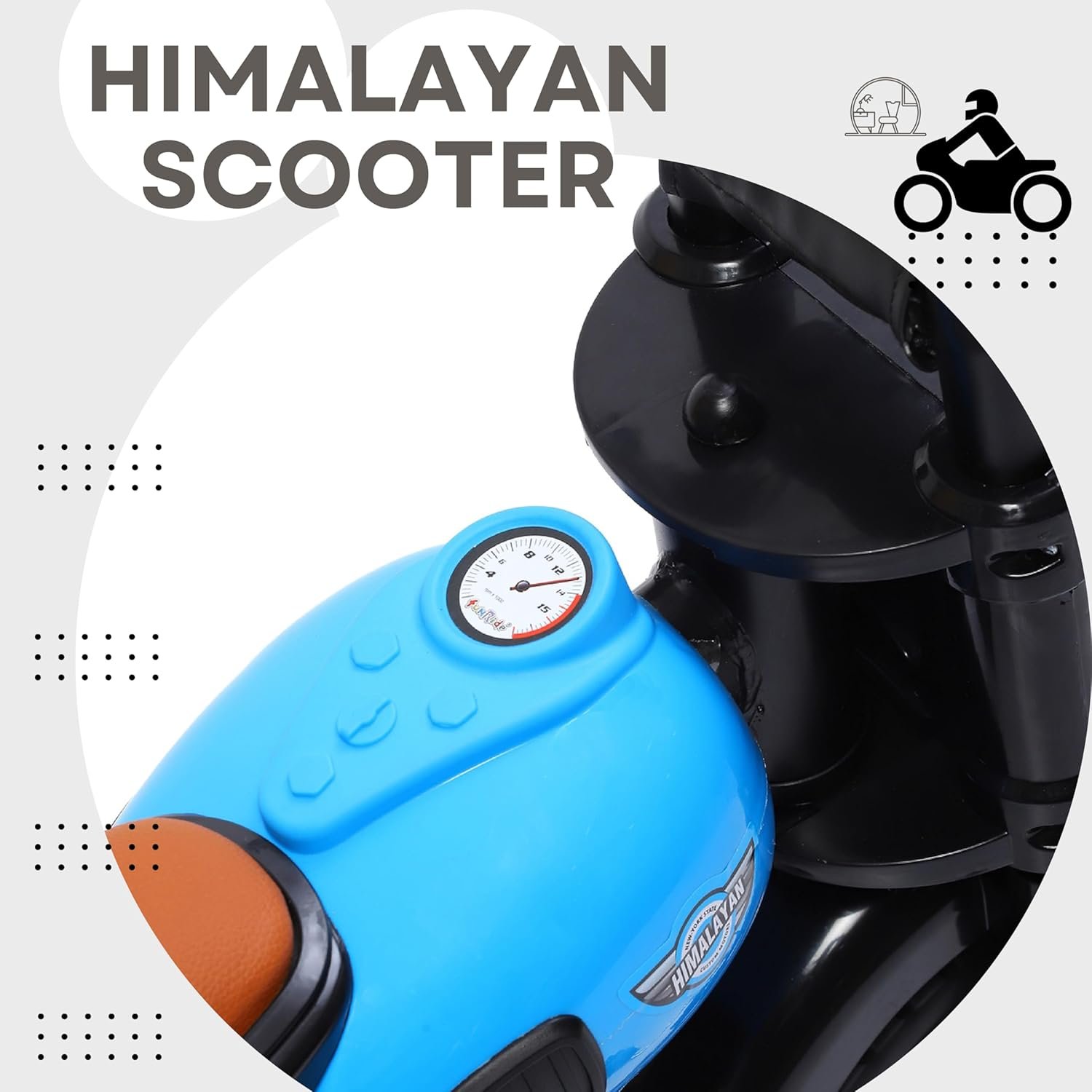 Fun Ride Himalayan Kids Tricycle - Front Headlight, Musical - 1 Year to 5 Years - Trike for Indoor and Outdoor - Up to 30 Kgs - Made in India (Blue) - Image 6
