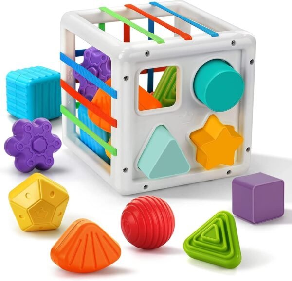 Niku Baby\'s First Blocks Shapes sorter Toy for Kids, Toddlers, Baby, Girls 0-3 Years | 16 Blocks, 8 Shapes | Best Birthday Gift | BPA Free Non Toxic - Image 5