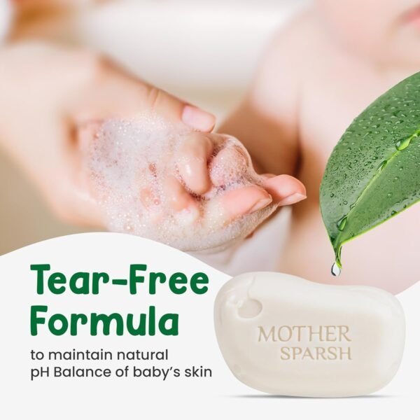 Mother Sparsh Plant Powered Natural Baby Soap - Pack of 2X75g | Hypoallergenic & Tear-Free Soap for Babies, Newborns - Image 4