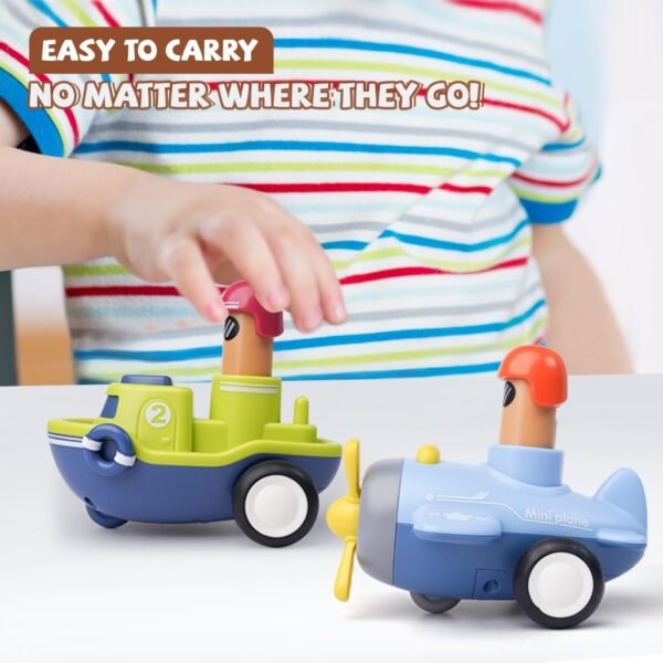 Friction Powered Vehicles Cars Toy Push and Go Back for Toddlers Baby Boys Girls 1-6 Years Old Gift, Boat - (B-01) - Image 5