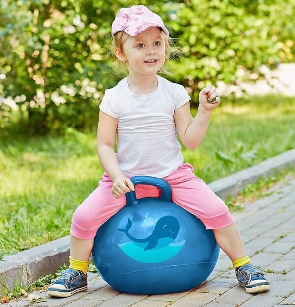 YAGVIZ Rubber Hop Ball for Kids Ages 3-6 Year Jumping Hopping Ball Sit and Bounce | Balls for Kids | Bouncing Inflatable Sit and Bounce Hopper Ball - 65 CM