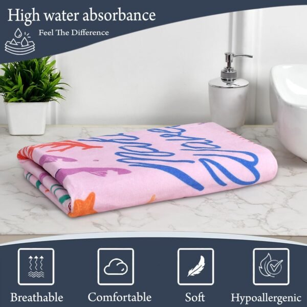 FRESH FROM LOOM Cartoon Printed Bath Towel for Kids | Boys & Girls Towels | Skin Friendly Tauliya | 100% Cotton Fur Hypoallergenic Fabric | Anti -Fade Cloth | Double Stitched Edge (27x54 Inches) - Image 2