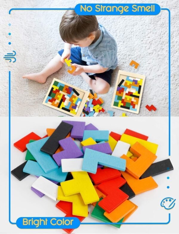 Wudly Basic Russian Block Puzzle for Kids | Educational Toy and Learning Aid for Toddlers - 1+ Years | Fine Motor Skill Development | Safe & Durable (10 Mm Basic Russian Block Puzzle), Multicolour - Image 6