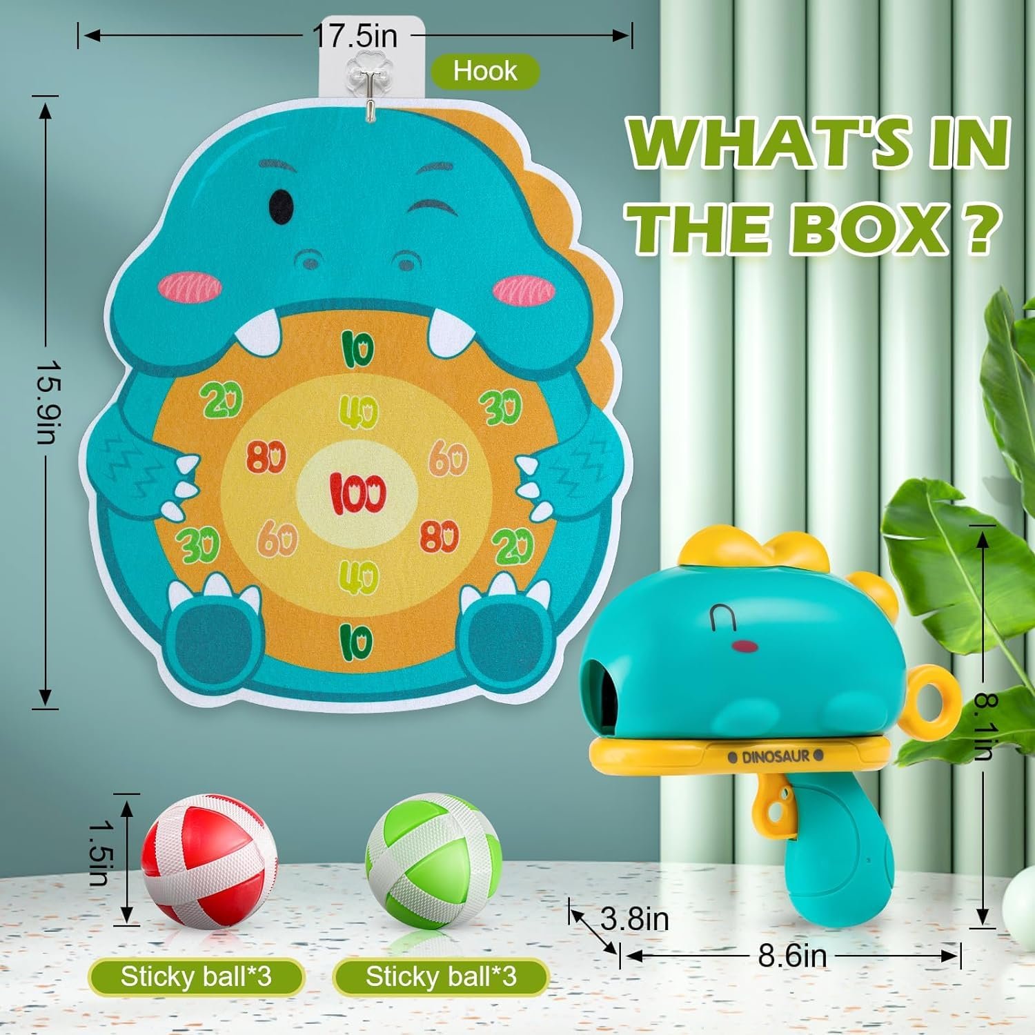 Dinosaur Toy Gun- Foam Bullet Blaster-Dart Target Games for Kids- Indoor Toys 3-7 Years- Gifting Toys (Green) - Image 2