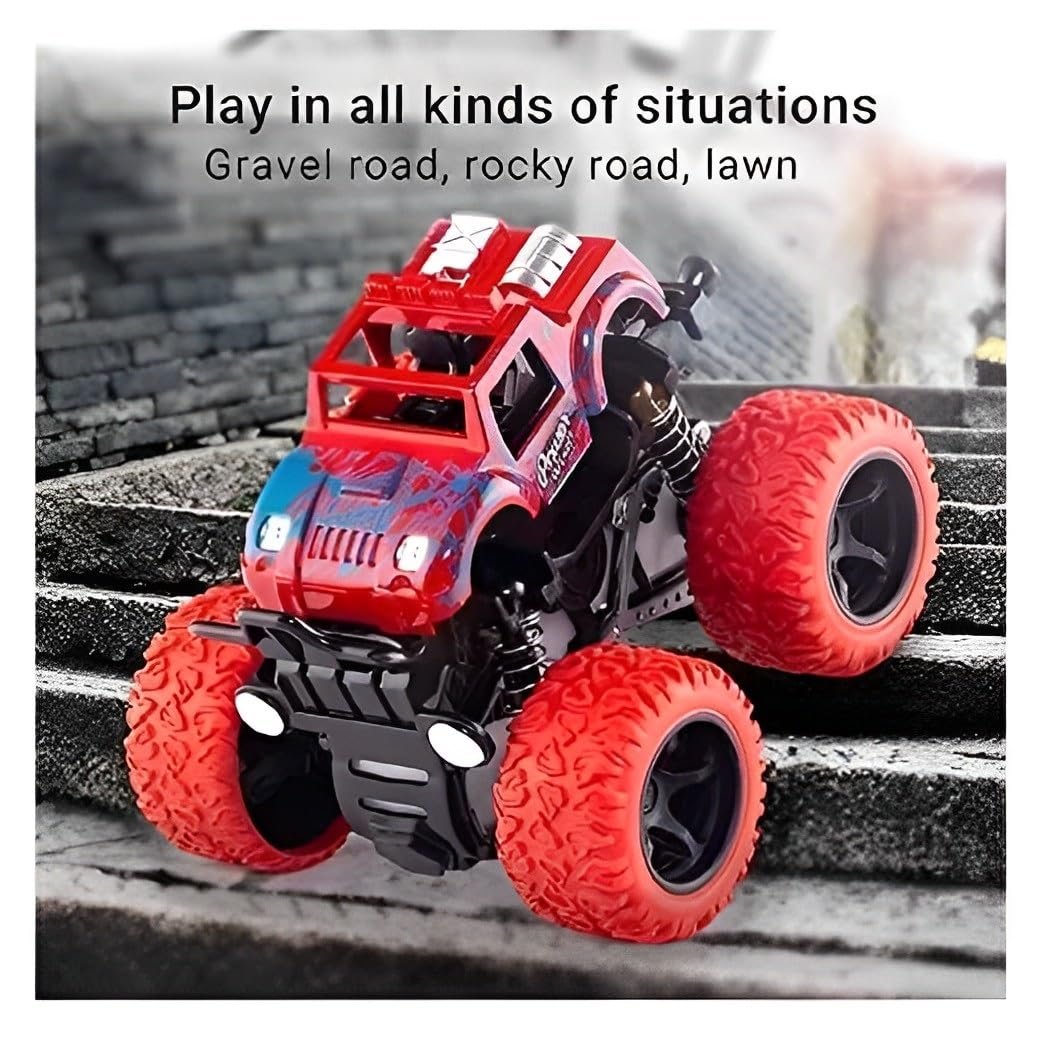 Graphene Monster Trucks (Pack of 4), Friction Powered Monster Car Toys for Boys 3-7 Years Old, Durable High-Density Alloy and Non-Toxic Plastic, Non-Slip Tires for Educational Play(Pack of 4) - Image 4