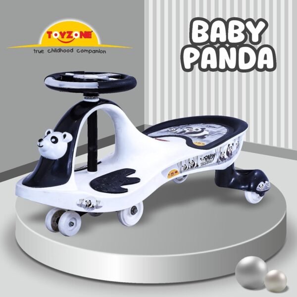 Toyzone Baby Panda Magic Car-50940 | Ride-on Baby Car| Kids Push Car| Swing Car | Comfortable Seats & Durable | Elegant Design | Ride on Toy Car for Kids|Twister Ride on|Magic Toy Car|Kids Ride On|Push Rider|Steering Music & Lights | For Kids age 2+ - Image 3