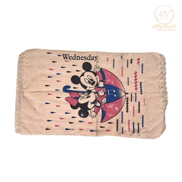 Weekday Name Kids Lunch Towels- Quick Dry|Lightweight|Ultra Soft Cotton| Fun Cartoon Images Printed|Multicolor|Napkins|Face Reusable|for School Children|Picnic|Non- Slip (Pack of 12) - Image 5