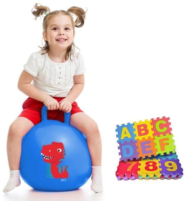 Storio Sit And Bounce Rubber Hop Ball Jumping&Bouncing Ball For Boys Girls Toys|Indoor&Outdoor|Best Gift Balls For Kids -Big(Size 56Cm / 22 Inch,Multicolour)