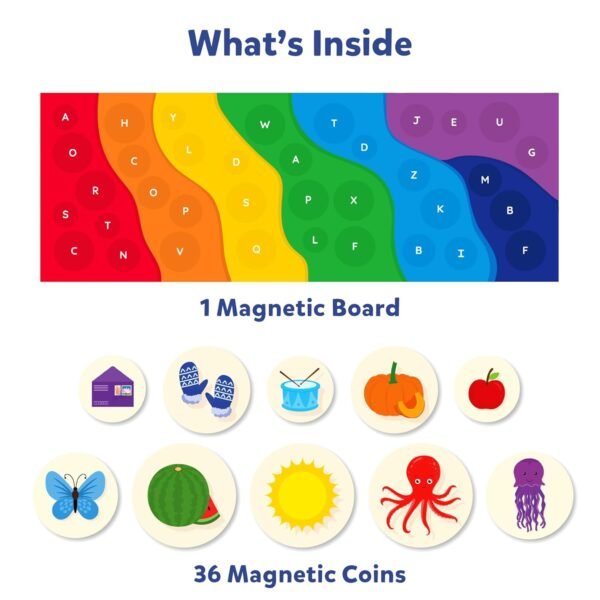 Skillmatics Magnetic Matching Activity - The Alphabet Rainbow, Preschool Learning Toy & Game for Kids, 35+ Magnetic Pieces, Gifts for Girls & Boys Ages 3, 4, 5, 6 - Image 2