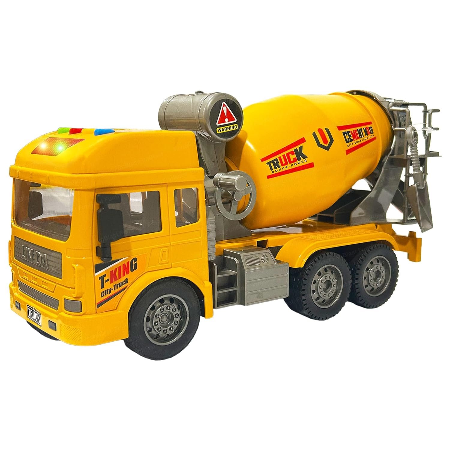 FunBlast Cement Mixer Truck Toy for Kids, Friction Power Construction Truck Toy for Kids, Big Size Pull Back Toy Trucks for 3+ Years Old Boys and Girls, Light and Sound Toys for Kids (Yellow)