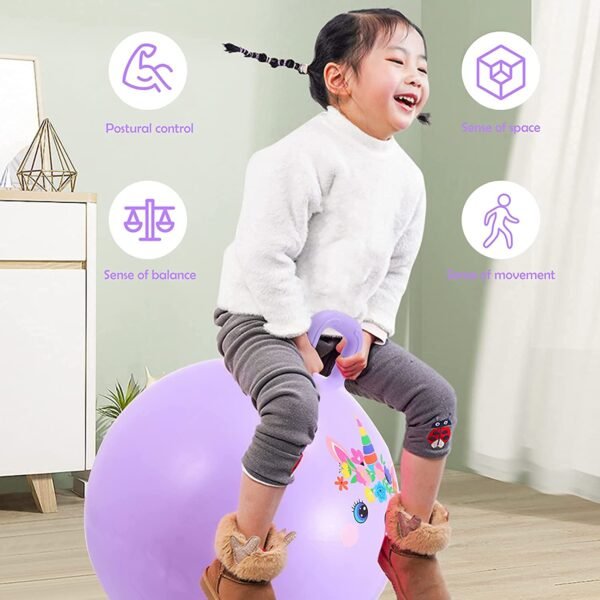 YAGVIZ Kids Jumping Hopping | Rubber Hop Ball for Kids Ages 3-6 Year | Inflatable Sit and Bounce Rubber Hop Ball for Kids(65cm) - Image 6
