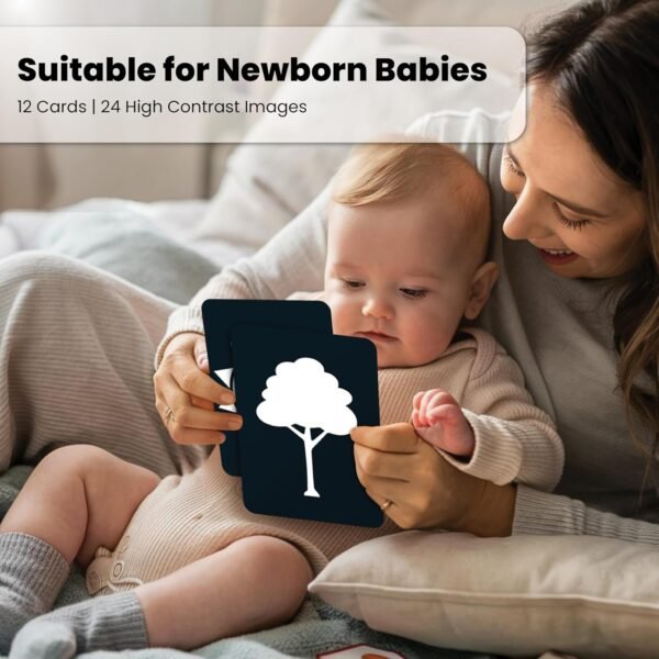 High Contrast Flash Cards for Infant New Born Children | Black & White | 24 Objects | Visual Stimulation and Sensory Development for Infants - Image 5