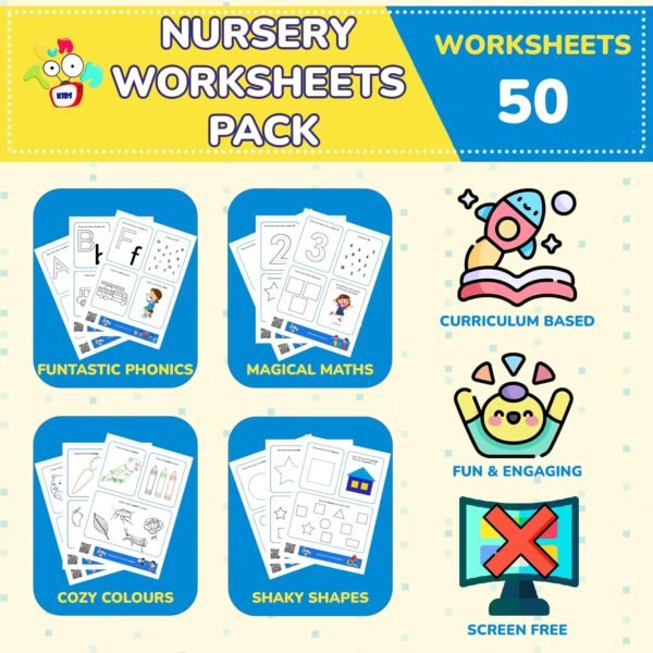 Activity Worksheet for Kids 3 to 4 Years | Covers Phonics, Colors, Numbers, Shapes & More with Early Learning Sheet |Engaging Curriculum Based UKG worksheets - Image 3
