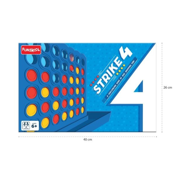Funskool Strike 4, Classic Disc Dropping Game, Strategy Game, Board Game for kids, Adults, Families, Educational, 2 Players, Family Fun, Activity Toy for Childrens, Gift Set for Kid, Ages 6+ Years - Image 2