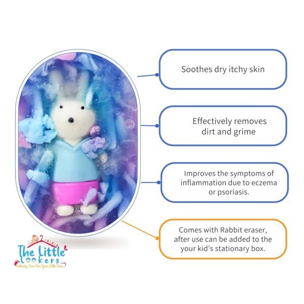 The Little Lookers Baby Soap with Rabbit Eraser | 100% Handmade & Organic Soap for Babies, Kids - 120g (Rabbit, Pack of 3) - Image 5