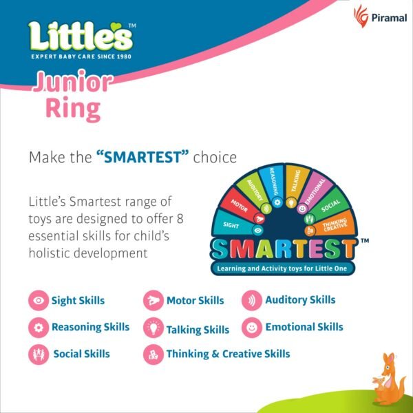 Little\'s Junior Ring Educational Blocks | Stacking Toys For Kids | 6 Rings Multi-Colour Kids Toys | Colorful Toddler Activity Toys | Baby Toys | Motor And Reasoning Skills, Set Of 1 - Image 6