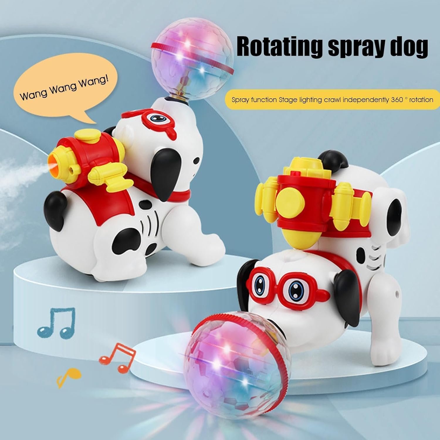 Dancing Dog Musical Toys for Kids Baby with Mist Smoke Spray Flashing Light Sound 360° Rotating Toys for Babies Children - Image 4