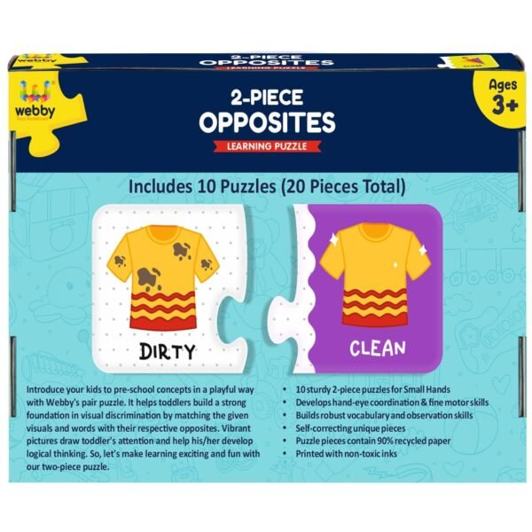 Webby Opposites 2 Pieces Learning Pack Jigsaw Puzzle, Montessori Early Educational Pre School Puzzle Toys for 2+ Years Kid - Image 6