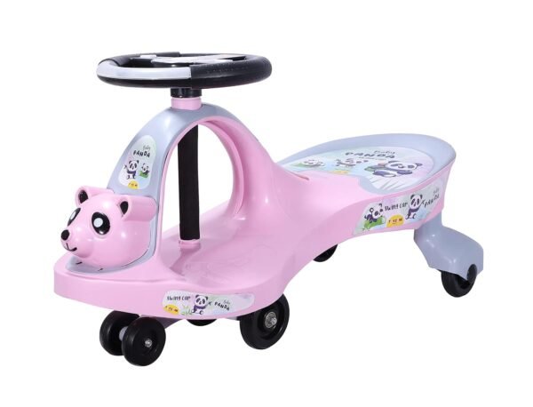 Toyzone Baby Panda Magic Car | Ride-on Baby Car| Swing Car | Comfortable Seats & Durable | Elegant Design | Twister Ride on | Magic Toy Car | KSteering Music & Lights | for Kids Age 2+ (Pink)