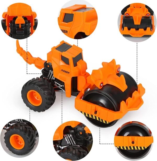 Mouth Press and Go Dinosaur Car Toys for Boys and Girls 3PCS Dinosaur Toys for 3+ Year Old Moving Dino Toys for 3-5 Years Old Birthday Gifts Moving Animal Toys for Kids (Truck Shape Dino3) - Image 3