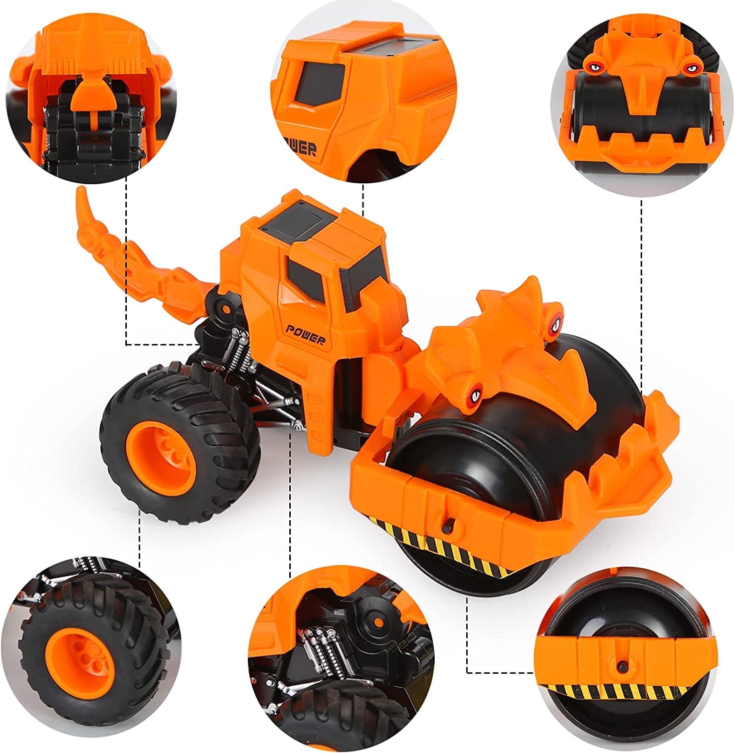 Mouth Press and Go Dinosaur Car Toys for Boys and Girls 3PCS Dinosaur Toys for 3+ Year Old Moving Dino Toys for 3-5 Years Old Birthday Gifts Moving Animal Toys for Kids (Truck Shape Dino3) - Image 3
