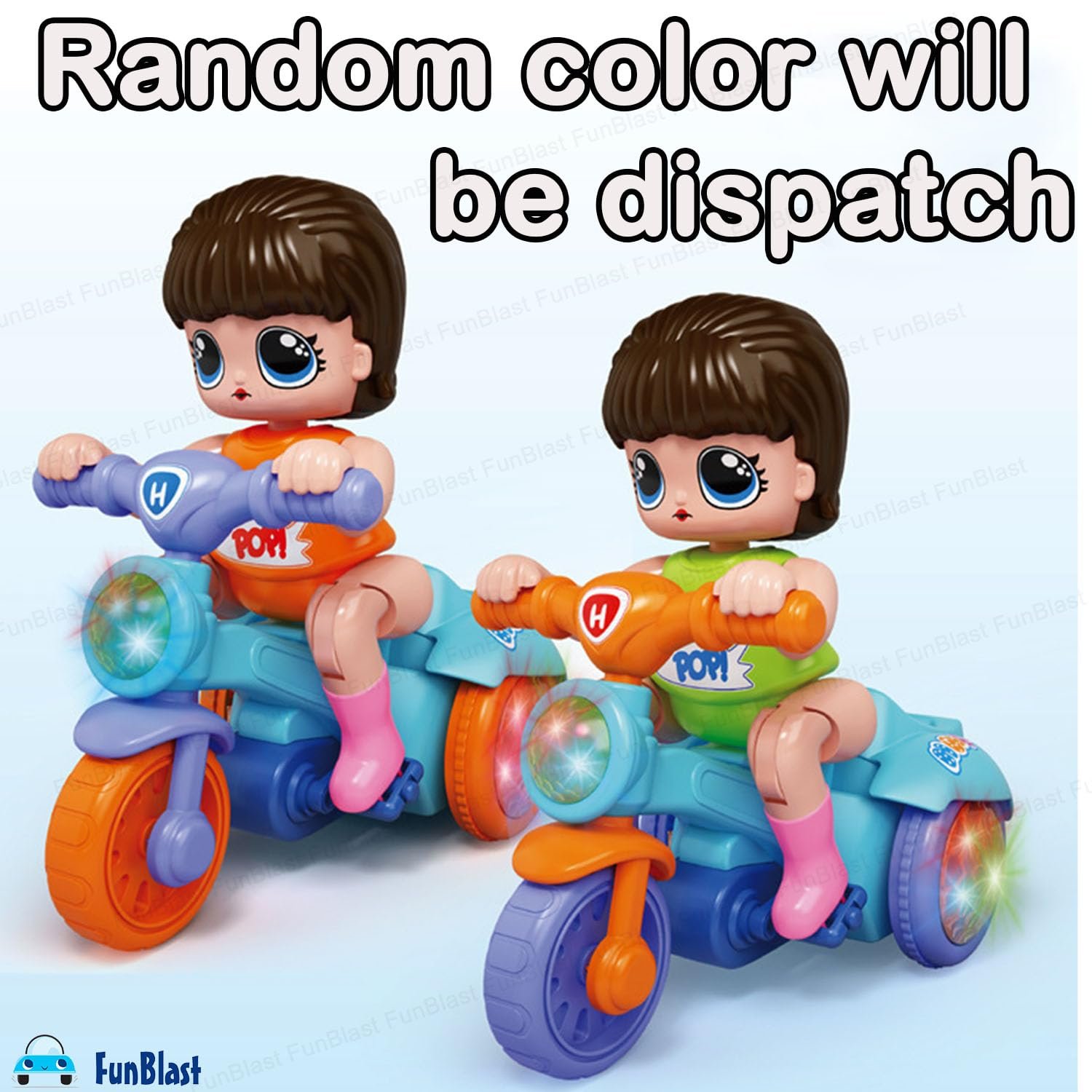 FunBlast Musical Tricycle Toys - Stunt Bicycle Toys, Bump & Go Vehicle Toy with Sound & Flashing Light, Tricycles Toys for Kids 3+ Years (Random Color) - Image 5