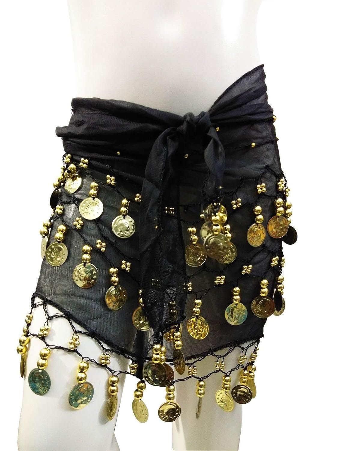 BookMyCostume Black Belly Dance Waist Scarf Belt for Adults and Kids Fancy Dress Costume Accessory 5-10 Years