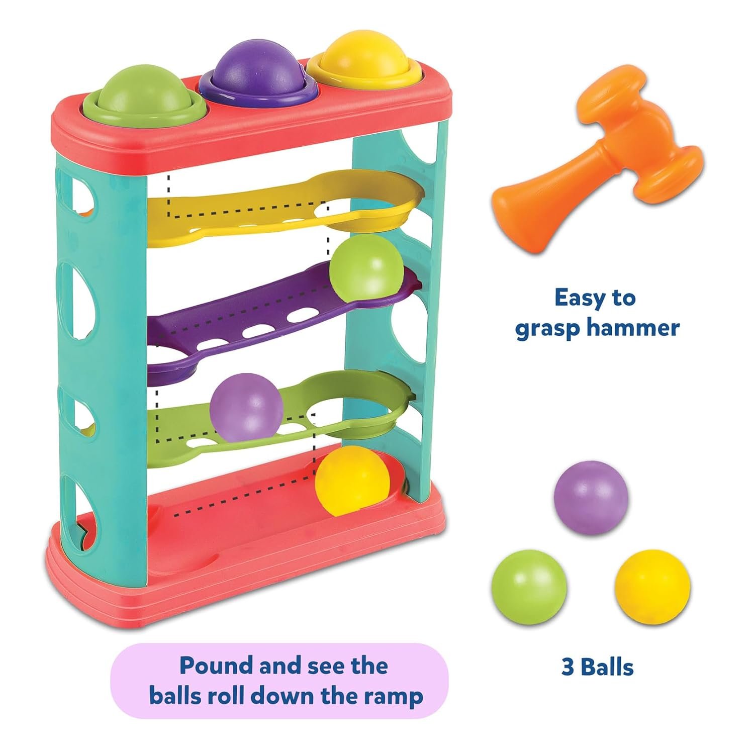 Hammer Knock Ball Toy for Kids: Pound a Ball Toy for Toddlers | Kids & Toddler Activity Toys for 2-4 Years | Gift for 1 Year Old Boys & Girls | Preschool & Montessori Education Toy - Image 6