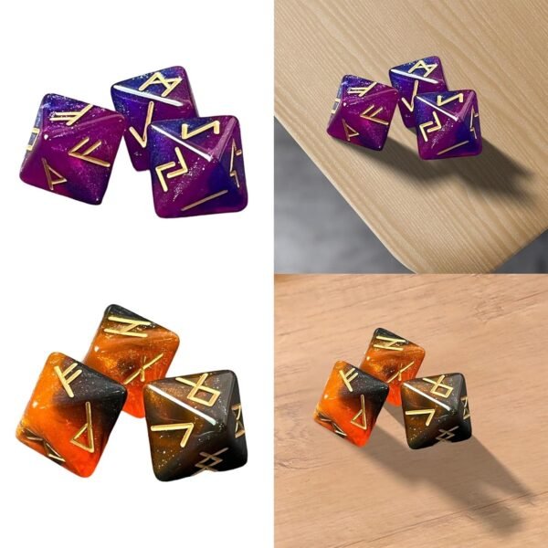3 Pieces Multi Sided Astrological Dice for Constellation Divination Accs Violet|Toys & Hobbies | Games | Other Games|3 Polyhedral Rune Dices - Image 4