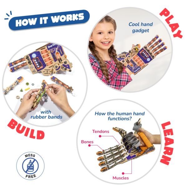 Smartivity Robotic Mechanical Hand Toy for Kids 8-10-12-14 Years Old | 2024 Parents Choice Winner I Birthday Gifts for Boys & Girls | DIY STEM Educational Science Toys for Kids 8,9,10,11,12,13,14 - Image 4