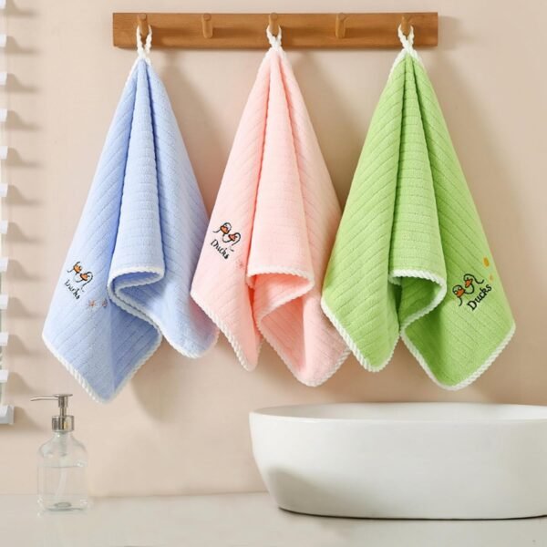Koochie-Koo Cotton Baby Bath Towel, Ducks Printed Organic Face Towel for Baby Boys & Girls, Super Soft Reusable Hand Towel for Infants, Quick Absorbent Wash Cloth for Newborn, (Set of 3, Assorted)