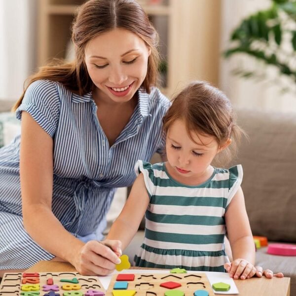 Storio Toys 3 in 1 Wooden Puzzles for Toddlers | ABCD Alphabets, Numbers & Shapes Puzzles | Toddler Learning Puzzle Toys for Kids 1-3 Years Old | Early Education Gift for Kids - Image 4