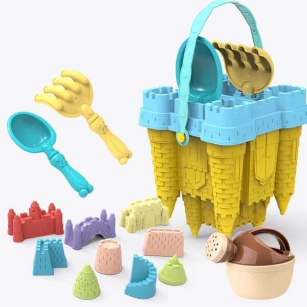 MYADDICTION 14x Sand Castle Toy for Kids Playground Outdoor Sand Toys for Ages 4-7 Years Yellow - Image 3