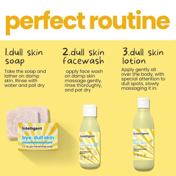 Tuco® Kids Dull Skin Soap (60 gm x 2), Face Wash (100 ml) & Dull Skin Body Lotion (200 ml) | Safe For Kids ages 2-5, 4-10, 10-15 years | Paraben Free & Sulfate Free | 420 gm-Pack of 3 - Image 5