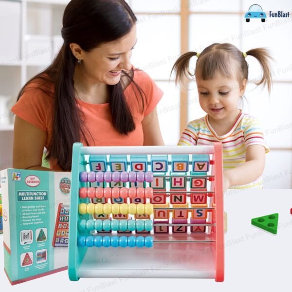 FunBlast Activity Learning Toy - 5 in 1 Multifunctional Activity Triangle Learn Shelf, ABC and Number Learning Puzzle for Kids, Montessori Learning Toys for 2 3 4 Years Old Kids - Multicolor - Image 5