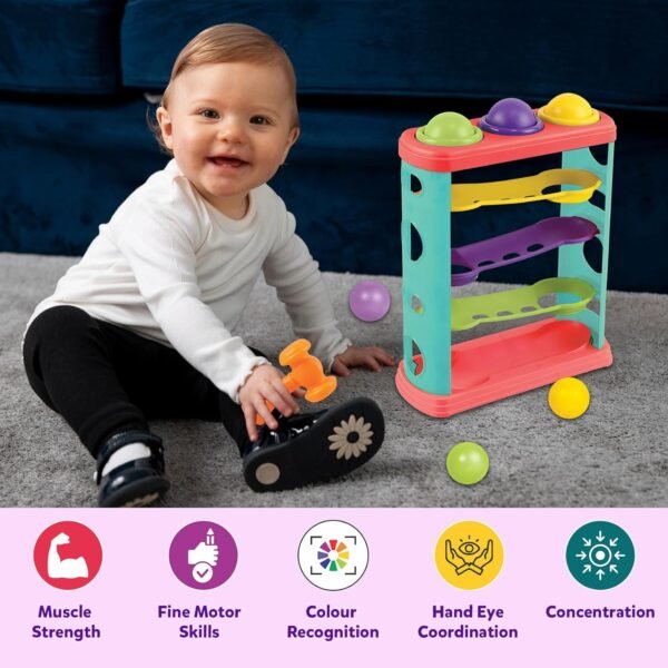 Hammer Knock Ball Toy for Kids: Pound a Ball Toy for Toddlers | Kids & Toddler Activity Toys for 2-4 Years | Gift for 1 Year Old Boys & Girls | Preschool & Montessori Education Toy - Image 5