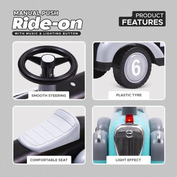 NHR Ride on Car Kids Play Ride on Toys PP Plastic 4 Wheel Magic Baby Slide Car - Image 4