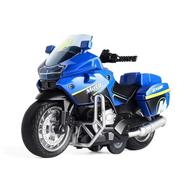 WORSHIPER Police Motorcycle Toy - Pull Back Motorcycle Toys, Tiny Gift with Music Lighting, Latte Motorcycles Toy for Kids Boys Age 3-8 Year Old-Pack of 1[Color As Per Stock] - Image 2