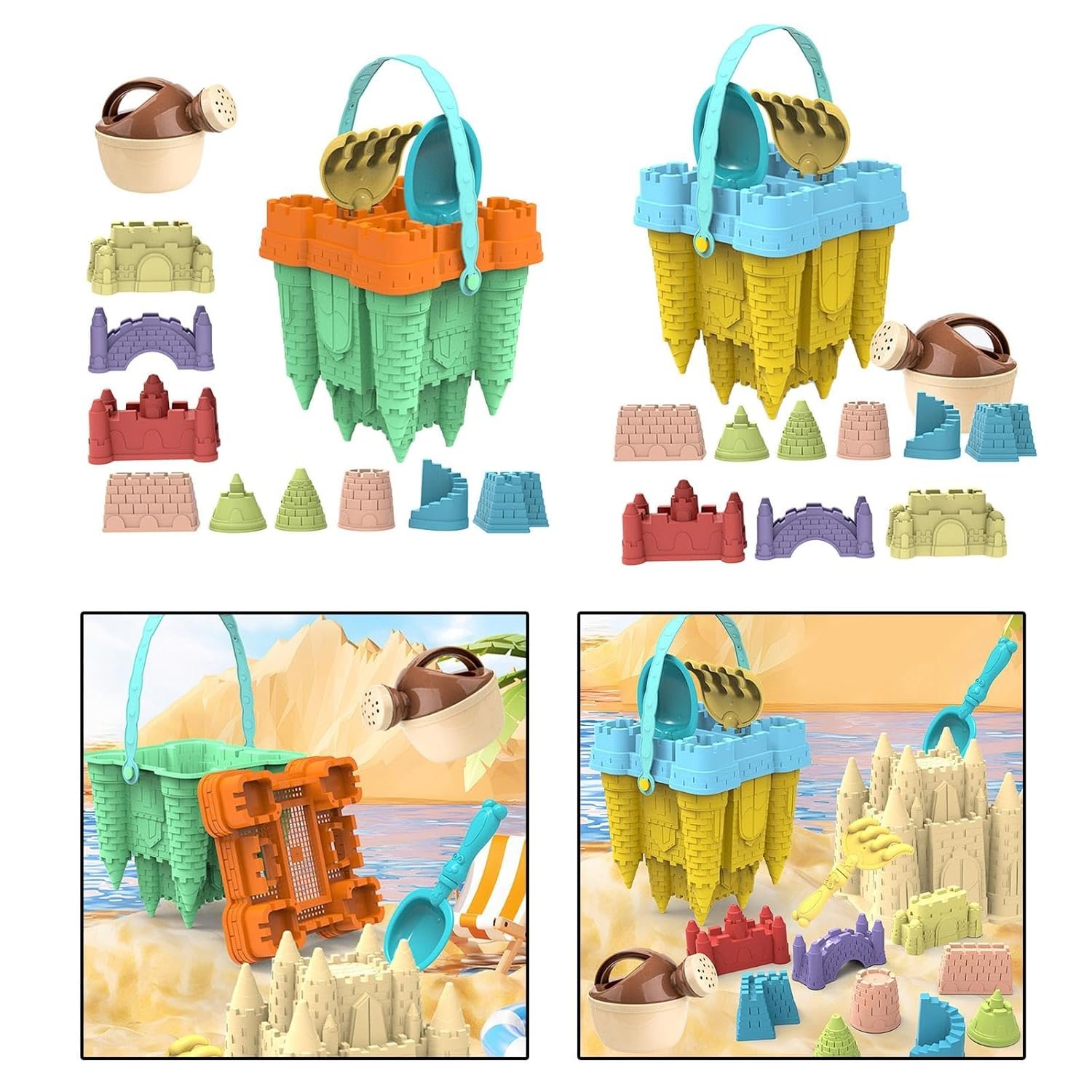 BNF® 14x Sand Castle Toy for Kids Playground Outdoor Sand Toys for Ages 4-7 Years Green|Toys & Hobbies | Outdoor Toys & Structures | Sand & Water Toys |14 Beach Sand Toys Set - Image 6