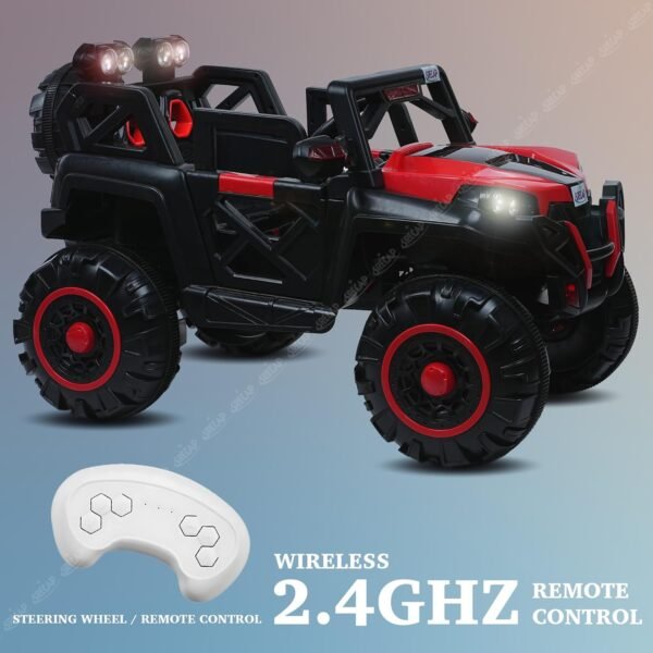 Battery Operated 4x4 Jeep for Kids, Ride on Toy Kids Car with Light & Music | Electric Jeep Battery Car | Baby Big Car for Kids to Drive 3 to 8 Years Boys Girls (Red) - Image 6