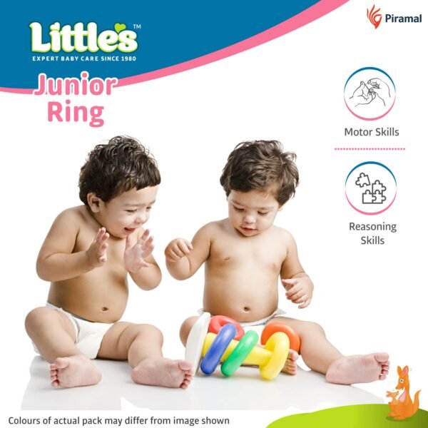Little\'s Junior Ring Educational Blocks | Stacking Toys For Kids | 6 Rings Multi-Colour Kids Toys | Colorful Toddler Activity Toys | Baby Toys | Motor And Reasoning Skills, Set Of 1 - Image 3