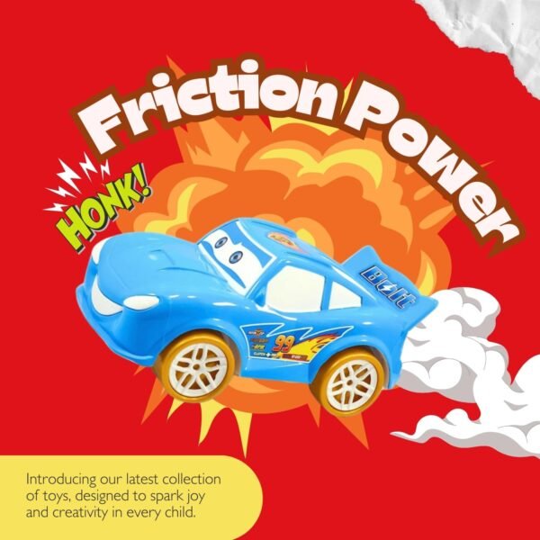 Toys Treasure Cartoon Racing Friction Car for Kids 2-5 Years | Push Cars for Boys (Random Color Shipped) - Image 5