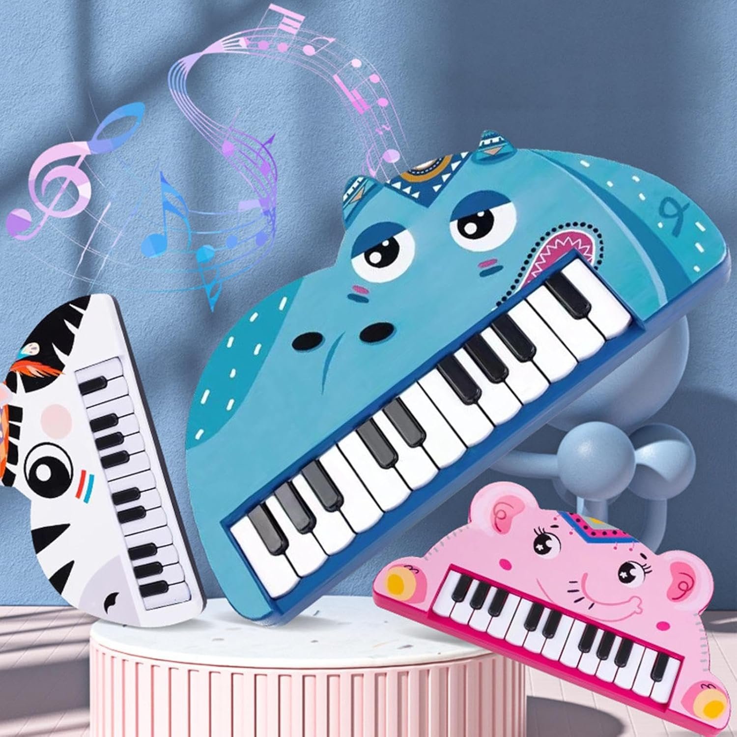Creations Baby Piano Toy Piano Keyboard Musical Sound Toys for Kids 1-6 Years Old Hippo - Image 5