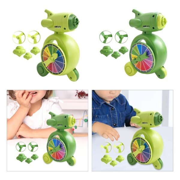 Toy 5 in 1 Gyro Toy Versatile Whistle Toy Gyro Toy for Girls Boys Indoor Outdoor Light Green - Image 5